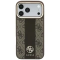 Etui Guess 4G with Stripe Round and Classic Logos MagSafe na iPhone 17 Pro / 18 Pro - brązowe