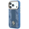Etui Guess 4G with Stripe Round and Classic Logos MagSafe na iPhone 17 Pro / 18 Pro - niebieskie