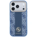 Etui Guess 4G with Stripe Round and Classic Logos MagSafe na iPhone 17 Pro / 18 Pro - niebieskie