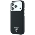Etui Guess Grained Triangle Logo MagSafe na iPhone 17 Pro / 18 Pro - czarne