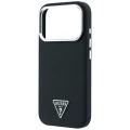 Etui Guess Grained Triangle Logo MagSafe na iPhone 17 Pro / 18 Pro - czarne