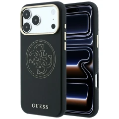 Etui Guess Perforated 4G Gold Logo Magsafe na iPhone 17 Pro / 18 Pro - czarne
