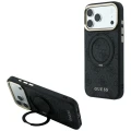 Etui Guess Ring Stand 360 4G Classic Logo MagSafe na iPhone 17 Pro / 18 Pro - czarne