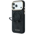 Etui Guess Ring Stand 360 4G Classic Logo MagSafe na iPhone 17 Pro / 18 Pro - czarne