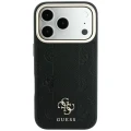 Etui Guess Stripe Peony 4G Logo MagSafe na iPhone 17 Pro / 18 Pro - czarne
