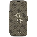Etui Guess Book 4G Metal Logo na iPhone 18 Pro / 17 Pro - brązowe