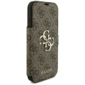 Etui Guess Book 4G Metal Logo na iPhone 18 Pro / 17 Pro - brązowe