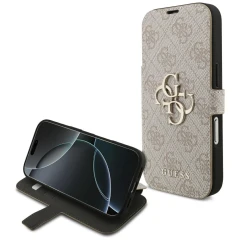 Etui Guess Book 4G Metal Logo na iPhone 18 Pro / 17 Pro - różowe