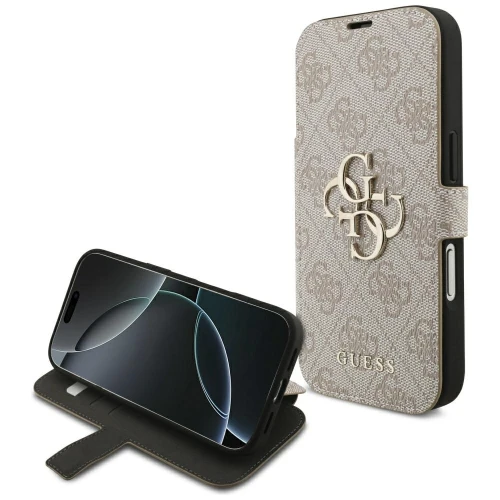 Etui Guess Book 4G Metal Logo na iPhone 18 Pro / 17 Pro - różowe