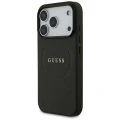 Etui Guess Grained Gold Ring MagSafe na iPhone 18 Pro / 17 Pro - czarne