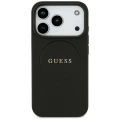 Etui Guess Grained Gold Ring MagSafe na iPhone 18 Pro / 17 Pro - czarne