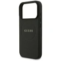 Etui Guess Grained Gold Ring MagSafe na iPhone 18 Pro / 17 Pro - czarne