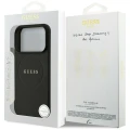 Etui Guess Grained Gold Ring MagSafe na iPhone 18 Pro / 17 Pro - czarne