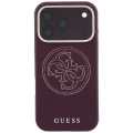 Etui Guess Perforated 4G Gold Logo Magsafe na iPhone 18 Pro / 17 Pro - burgundowe