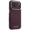 Etui Guess Perforated 4G Gold Logo Magsafe na iPhone 18 Pro / 17 Pro - burgundowe