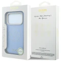 Etui Guess Perforated 4G Gold Logo Magsafe na iPhone 18 Pro / 17 Pro - jasnoniebieskie