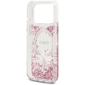 Etui Guess Resin Bottom Glitter MagSafe na iPhone 18 Pro / 17 Pro - różowe