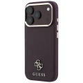 Etui Guess Saffiano Small 4G & Classic Logo MagSafe na iPhone 18 Pro / 17 Pro - burgundowe