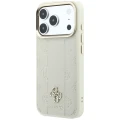 Etui Guess Stripe Peony 4G Logo MagSafe na iPhone 18 Pro / 17 Pro - beżowe