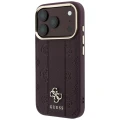 Etui Guess Stripe Peony 4G Logo MagSafe na iPhone 18 Pro / 17 Pro - burgundowe
