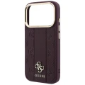 Etui Guess Stripe Peony 4G Logo MagSafe na iPhone 18 Pro / 17 Pro - burgundowe