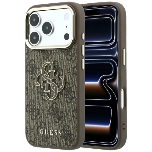 Etui Guess 4G & Big Resin Logo na iPhone 17 Pro Max / 18 Pro Max - brązowe