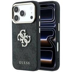 Etui Guess 4G & Big Strass Logo na iPhone 17 Pro Max / 18 Pro Max - czarne