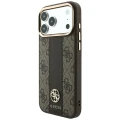 Etui Guess 4G with Stripe Round and Classic Logos MagSafe na iPhone 17 Pro Max / 18 Pro Max - brązowe