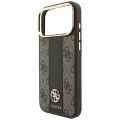 Etui Guess 4G with Stripe Round and Classic Logos MagSafe na iPhone 17 Pro Max / 18 Pro Max - brązowe