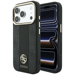 Etui Guess 4G with Stripe Round and Classic Logos MagSafe na iPhone 17 Pro Max / 18 Pro Max - czarne