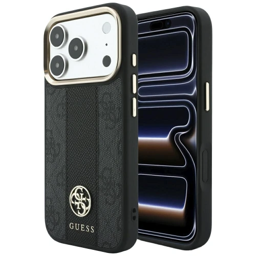 Etui Guess 4G with Stripe Round and Classic Logos MagSafe na iPhone 17 Pro Max / 18 Pro Max - czarne