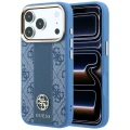 Etui Guess 4G with Stripe Round and Classic Logos MagSafe na iPhone 17 Pro Max / 18 Pro Max - niebieskie