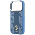Etui Guess 4G with Stripe Round and Classic Logos MagSafe na iPhone 17 Pro Max / 18 Pro Max - niebieskie