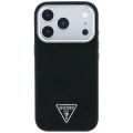 Etui Guess Grained Triangle Logo MagSafe na iPhone 17 Pro Max / 18 Pro Max - czarne