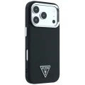 Etui Guess Grained Triangle Logo MagSafe na iPhone 17 Pro Max / 18 Pro Max - czarne