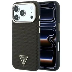 Etui Guess Kevlar Triangle Logo MagSafe na iPhone 17 Pro Max / 18 Pro Max - brązowe