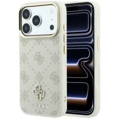 Etui Guess Peony 4G Small Logo MagSafe na iPhone 17 Pro Max / 18 Pro Max - beżowe