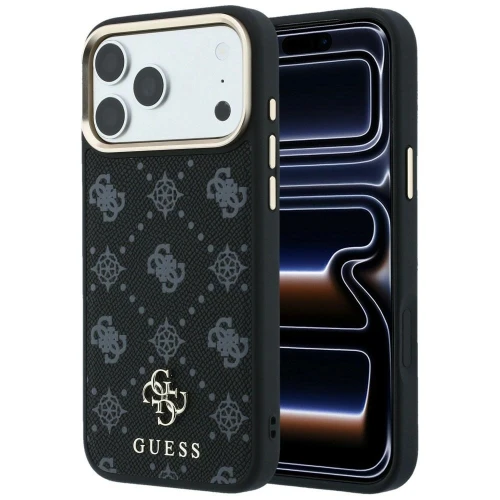 Etui Guess Peony 4G Small Logo MagSafe na iPhone 17 Pro Max / 18 Pro Max - czarne