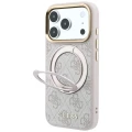 Etui Guess Ring Stand 360 4G Classic Logo MagSafe na iPhone 17 Pro Max / 18 Pro Max - różowe
