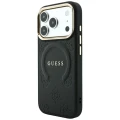 Etui Guess Saffiano Peony & Ring MagSafe na iPhone 17 Pro Max / 18 Pro Max - czarne