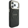 Etui Guess Saffiano Peony & Ring MagSafe na iPhone 17 Pro Max / 18 Pro Max - czarne