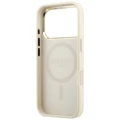 Etui Guess Saffiano Small 4G & Classic Logo MagSafe na iPhone 17 Pro Max / 18 Pro Max - beżowe