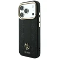 Etui Guess Stripe Peony 4G Logo MagSafe na iPhone 17 Pro Max / 18 Pro Max - czarne