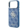Etui Guess 4G & Big Strass Logo na iPhone 18 Pro Max / 17 Pro Max - niebieskie