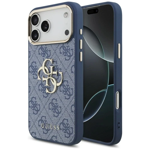 Etui Guess 4G Big 4G Classic Logo na iPhone 18 Pro Max / 17 Pro Max - niebiesko-złote