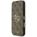 Etui Guess Book 4G Metal Logo na iPhone 18 Pro Max / 17 Pro Max - brązowe
