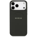 Etui Guess Grained Gold Ring MagSafe na iPhone 18 Pro Max / 17 Pro Max - czarne