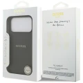 Etui Guess Grained Gold Ring MagSafe na iPhone 18 Pro Max / 17 Pro Max - czarne
