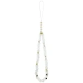 Etui Guess IML Flowers Allover Electroplated with Pearl Strap MagSafe na iPhone 18 Pro Max / 17 Pro Max - białe
