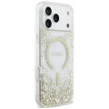 Etui Guess Resin Bottom Glitter MagSafe na iPhone 18 Pro Max / 17 Pro Max - złote